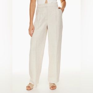 Size 0 Aritzia Efortless Pants in linen.